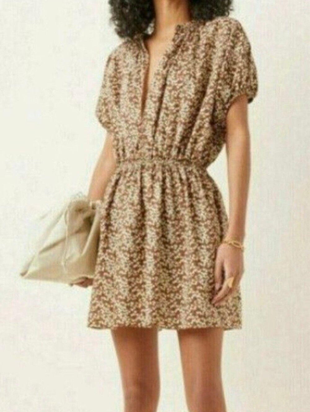 NWOT Matteau Brown Floral Mini Dress Size 4